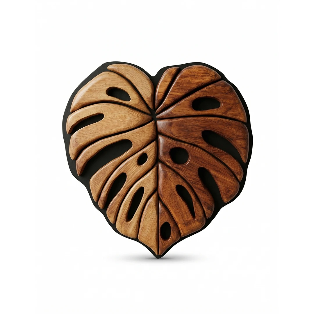 Wall Sculpture "Monstera Heart" – Nature in Relief