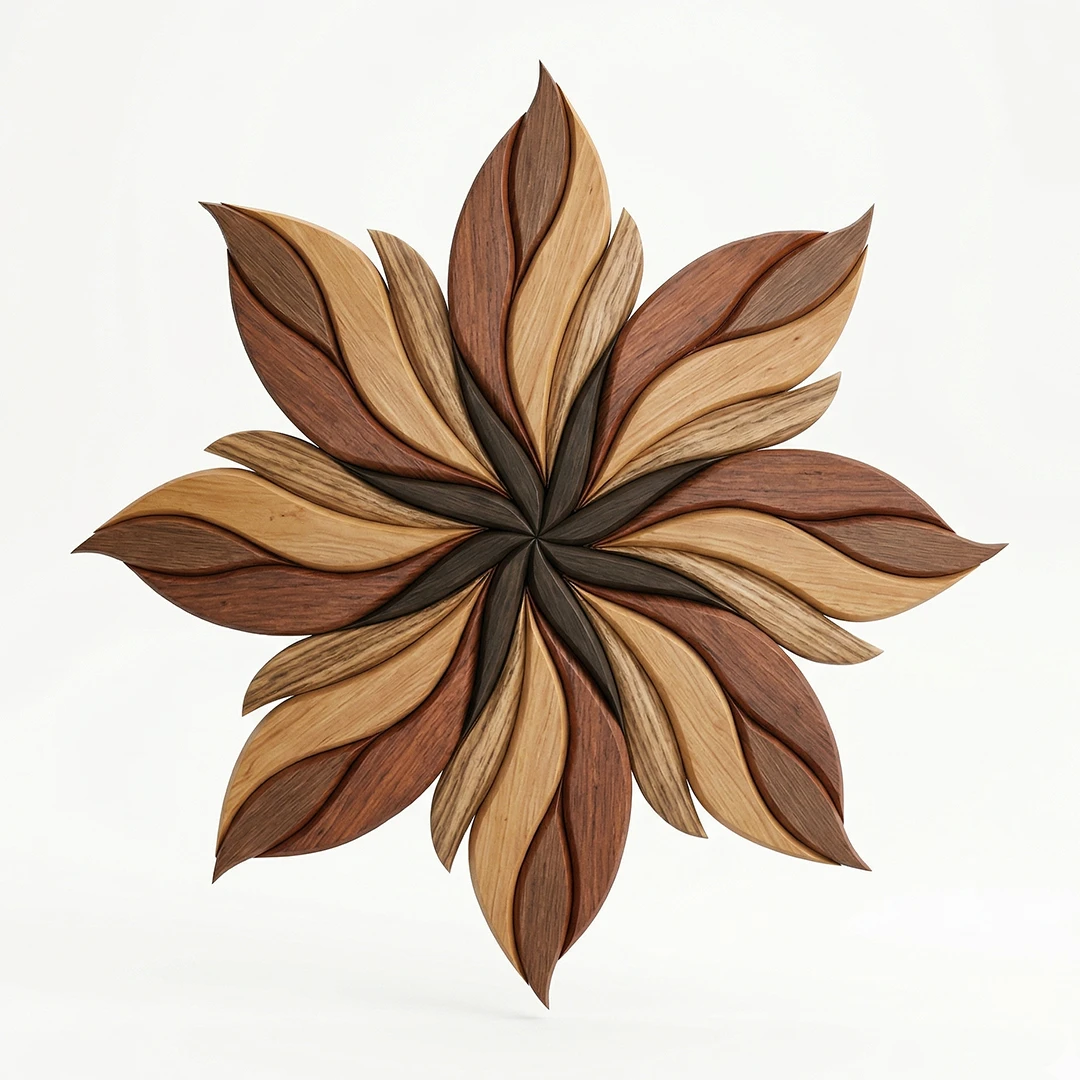 "Solaris" Wall Sculpture – Mosaic in Fine Woods