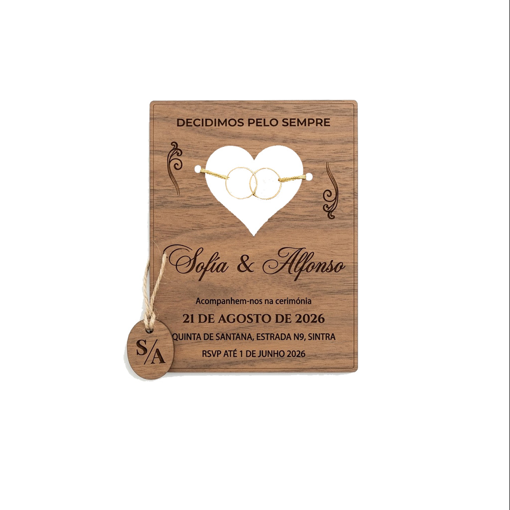  Convites de Madeira Personalizados